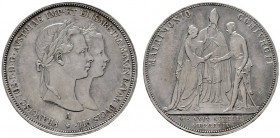  ÖSTERREICHISCHES KAISERREICH   Franz Joseph 1848-1916   (D) Doppelgulden 1854 A, Hochzeit vzgl.
