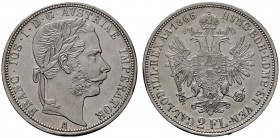  ÖSTERREICHISCHES KAISERREICH   Franz Joseph 1848-1916   (D) Doppelgulden 1866 A; winz. Kratzer f.vzgl.