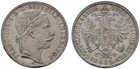  ÖSTERREICHISCHES KAISERREICH   Franz Joseph 1848-1916   (D) Gulden 1866 A vzgl.