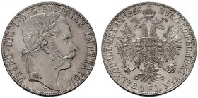  ÖSTERREICHISCHES KAISERREICH   Franz Joseph 1848-1916   (D) Gulden 1866 B vzgl.