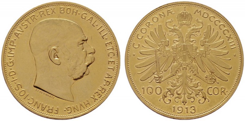  ÖSTERREICHISCHES KAISERREICH   Franz Joseph 1848-1916   (B) 100 Kronen 1913  Go...
