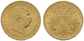  ÖSTERREICHISCHES KAISERREICH   Franz Joseph 1848-1916   (B) 20 Kronen 1914  Gold  vzgl.