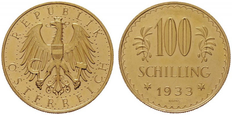  ÖSTERREICHISCHE - REPUBLIK   1. Republik 1918-1938   (B) 100 Schilling 1933  Go...
