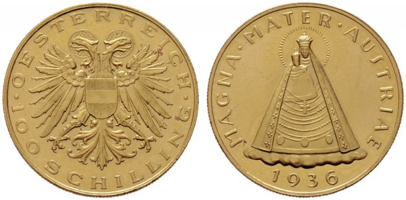  ÖSTERREICHISCHE - REPUBLIK   1. Republik 1918-1938   (B) 100 Schilling 1936; Ma...