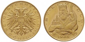  ÖSTERREICHISCHE - REPUBLIK   1. Republik 1918-1938   (B) 25 Schilling 1935, Hl.Leopold  Gold  vzgl.+