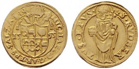 ÖSTERREICHISCHE GEISTLICHKEIT   Michael von Küenburg 1554-1560   (D) Dukat 1555 (3,53 g); HZ:453, Pr:413  Gold  vzgl./stplfr.