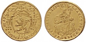 ÖSTERREICHISCHE GEISTLICHKEIT   Paris Graf Lodron 1619-1653   (D) 1/2 Dukat 1652 (1,74 g); HZ:1400, Pr:1156  Gold  vzgl.