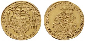  ÖSTERREICHISCHE GEISTLICHKEIT   Guidobald v.Thun u.Hohenstein 1654-1668   (D) 1/2 Dukat 1659 (1,72 g); HZ:1773, Pr:1458  Gold  s.sch.