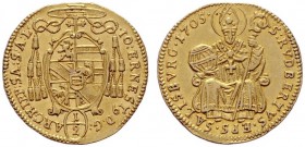  ÖSTERREICHISCHE GEISTLICHKEIT   Johann Ernst Thun-Hohenstein 1687-1709   (D) 1/2 Dukat 1705 (1,75 g); HZ:2144, Pr:1784  Gold  stplfr.