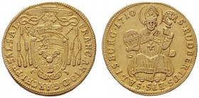  ÖSTERREICHISCHE GEISTLICHKEIT   Franz Anton Fürst von Harrach 1709-1727   (D) Dukat 1710 (3,46 g); HZ:2342, Pr:1950  Gold  f.vzgl.
