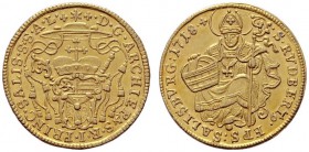  ÖSTERREICHISCHE GEISTLICHKEIT   Franz Anton Fürst von Harrach 1709-1727   (D) Dukat 1718 (3,47 g); HZ:2349, Pr:1957  Gold  stplfr.