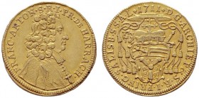  ÖSTERREICHISCHE GEISTLICHKEIT   Franz Anton Fürst von Harrach 1709-1727   (D) Dukat 1711 (3,45 g); HZ:2360, Pr:1967  Gold R vzgl.+