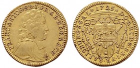  ÖSTERREICHISCHE GEISTLICHKEIT   Franz Anton Fürst von Harrach 1709-1727   (D) Dukat 1725 (3,49 g); HZ:2370, Pr:1977  Gold R f.vzgl./vzgl.