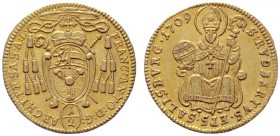  ÖSTERREICHISCHE GEISTLICHKEIT   Franz Anton Fürst von Harrach 1709-1727   (D) 1/2 Dukat 1709 (1,76 g); HZ:2374, Pr:1979  Gold  f.stplfr.