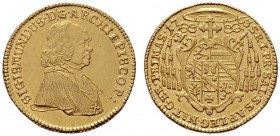  ÖSTERREICHISCHE GEISTLICHKEIT   Sigismund III. von Schrattenbach 1753-1771   (D) Dukat 1763 (3,48 g); HZ:2913, Pr:2253  Gold  vzgl.