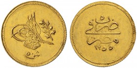 ÄGYPTEN 
 Abdul Mejid, 1839-1861 
 50 Piastres 1843. 4.30 g. Schl. 1490. Fr. 6. Fast vorzüglich-vorzüglich.