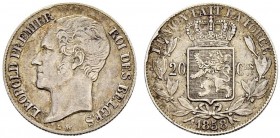 BELGIEN 
 Königreich 
 Leopold I. 1831-1865. 20 Centimes 1858, Brüssel. 1.00 g. Morin 55. Gutes sehr schön.