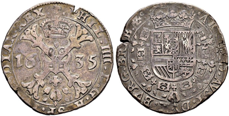 BELGIEN 
 Brabant, Herzogtum 
 Philipp IV. 1621-1665. Patagon 1635, Brüssel. 2...