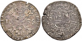 BELGIEN 
 Brabant, Herzogtum 
 Philipp IV. 1621-1665. Patagon 1635, Brüssel. 28.01 g. Delmonte 295. Dav. 4462. Schrötlingsrisse. Gutes sehr schön....