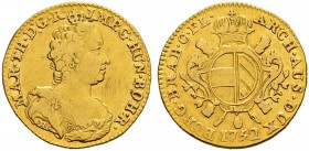 BELGIEN 
 Brabant, Herzogtum 
 Maria Theresia, 1740-1780. Souverain d'or 1752, Antwerpen. 5.47 g. Delmonte 212. Fr. 135. Fast sehr schön- sehr schön...