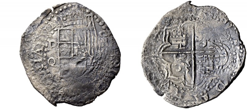 BOLIVIEN 
 Felipe III. 1598-1621 
 8 Reales o. J., Potosi. 24.37 g. C.T. 151. ...