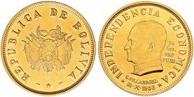 BOLIVIEN 
 Republik 
 35 Grams (50 Bolivianos) 1952. 38.92 g. Fr. 40. FDC.