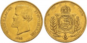BRASILIEN 
 Pedro II. 1831-1889 
 20000 Reis 1853, Rio. 17.88 g. Russo 709. Fr. 121a. Sehr schön.