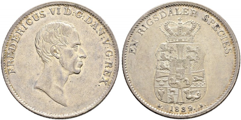 DÄNEMARK 
 Friedrich VI. 1808-1839. Speciesdaler 1839. 28.79 g. Hede 26D. Dav. ...
