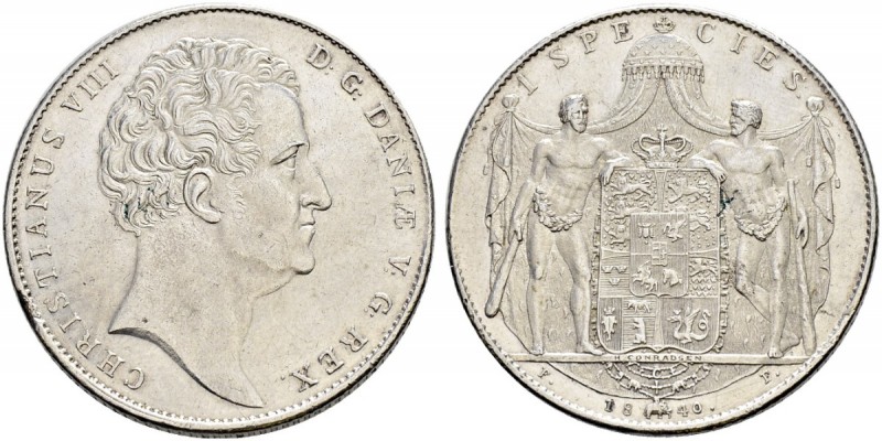 DÄNEMARK 
 Christian VIII. 1839-1848. Speciesdaler 1840. 28.86 g. Hede 3. Dav. ...