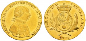 DEUTSCHLAND 
 Bayern, Herzogtum, 1623 Kurfürstentum, 1806 Königreich 
 Maximilian IV. (I.) Joseph, 1799-1825. Dukat 1805, München. 3.48 g. D.S. 15. ...