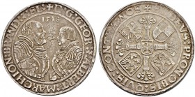 DEUTSCHLAND 
 Brandenburg-Franken, Markgrafschaft 
 Georg und Albrecht, 1527-1545. Taler 1538, Schwabach. 28.65 g. Repertorium 1C.3.4.4/12. von Schr...