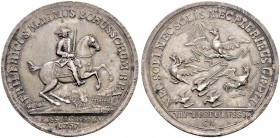 DEUTSCHLAND 
 Brandenburg-Preussen, Markgrafschaft, 1417 Kurfürstentum, 1701 Königreich 
 Friedrich II. 1740-1786. Silbermedaille 1757. Auf die Schl...