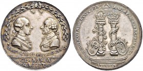 DEUTSCHLAND 
 Brandenburg-Preussen, Markgrafschaft, 1417 Kurfürstentum, 1701 Königreich 
 Friedrich II. 1740-1786. Silbermedaille 1779. Auf den Frie...