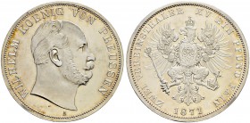 DEUTSCHLAND 
 Brandenburg-Preussen, Markgrafschaft, 1417 Kurfürstentum, 1701 Königreich 
 Wilhelm I. 1861-1888. Doppelter Vereinstaler 1871, A Berli...
