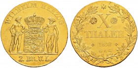 DEUTSCHLAND 
 Braunschweig-Lüneburg, Herzogtum 
 -Wolfenbüttel 
 Wilhelm, 1831-1884. 10 Taler 1832, Braunschweig. 13.25 g. D.S. 64. Schl. 209. Fr. ...