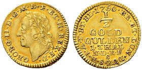 DEUTSCHLAND 
 Braunschweig-Lüneburg, Herzogtum 
 -Calenberg-Hannover 
 Georg II. 1727-1760. 1/2 Goldgulden 1750, Hannover. 1.63 g. Welter 2522. Fr....