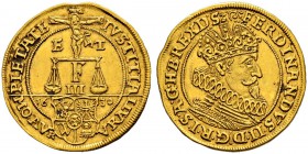 DEUTSCHLAND 
 Breslau, Stadt 
 Dukat 1630. Titel Ferdinands II. 3.48 g. Friedensburg/Seger 3490. Fr. 471. Selten. Sehr schön-vorzüglich.