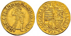 DEUTSCHLAND 
 Deutscher Orden 
 Maximilian I. von Österreich, 1590-1618. Dukat o. J., Hall. 3.45 g. Prokisch 55 A/a. Moser/Tursky 389. Fr. 3379. Seh...