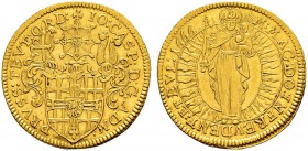 DEUTSCHLAND 
 Deutscher Orden 
 Johann Kaspar von Ampringen, 1664-1684. Dukat 1666, Nürnberg. 3.49 g. Prokisch 165. Fr. 3386. Selten. Prachtexemplar...