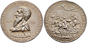 DEUTSCHLAND 
 Erzgebirge 
 Silbermedaille o. J. Bekehrung des Saulus. H. Magdeburger zugeschrieben. Brustbild des Apostels Paulus nach links. Rv. Di...