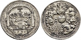 DEUTSCHLAND 
 Erzgebirge 
 Silbermedaille 1546. Auf das letzte Abendmahl und das Jüngste Gericht. Stempel nach Nickel Milicz. Darstellung des Abendm...