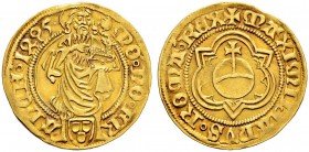 DEUTSCHLAND 
 Frankfurt am Main, Stadt 
 Goldgulden 1495. Titel Maximilian I. 3.25 g. Joseph/Fellner 129. Levinson I-343. Fr. 941. Winz. Zainende. S...