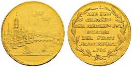 DEUTSCHLAND 
 Frankfurt am Main, Stadt 
 Dukat 1796. Kontribution. 3.45 g. Joseph/Fellner 964. Fr. 1025. Vorzüglich.