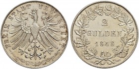 DEUTSCHLAND 
 Frankfurt am Main, Stadt 
 Doppelgulden 1848. 21.20 g. Kahnt 173. Thun 132. Dav. 642. Kl. Kratzer. Fast FDC.