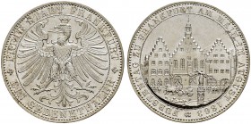 DEUTSCHLAND 
 Frankfurt am Main, Stadt 
 Vereinstaler 1863. Fürstentag zu Frankfurt. 18.51 g. Kahnt 172. Thun 147. Dav. 654. Fast FDC.