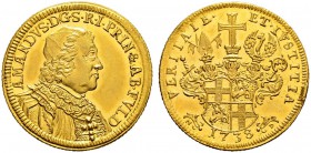 DEUTSCHLAND 
 Fulda, Bistum 
 Amandus von Buseck, 1737-1756. Dukat 1738. 3.46 g. Buchonia 3. Fr. 1058. Vorzüglich-FDC.