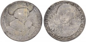 GROSSBRITANNIEN 
 Charles I. 1625-1649. Silbermedaille o. J. Gravierte Niello-Medaille auf Charles I. und Maria. Brustbild von Charles mit Hut halbre...