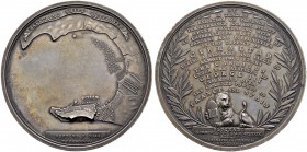 GROSSBRITANNIEN 
 George III. 1760-1820. Silbermedaille 1783. Auf die Belagerung und Entsatz von Gibraltar. Stempel von L. Pingo. Ansicht der Bucht m...