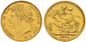 GROSSBRITANNIEN 
 George IV. 1820-1830. Sovereign 1821. 7.95 g. S. 3800. Schl. 118. Fr. 376. Gutes sehr schön.