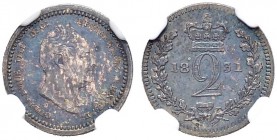 GROSSBRITANNIEN 
 William IV. 1830-1837. 2 Pence 1831. S. 3843. KM 709. NGC PF65. Polierte Platte.